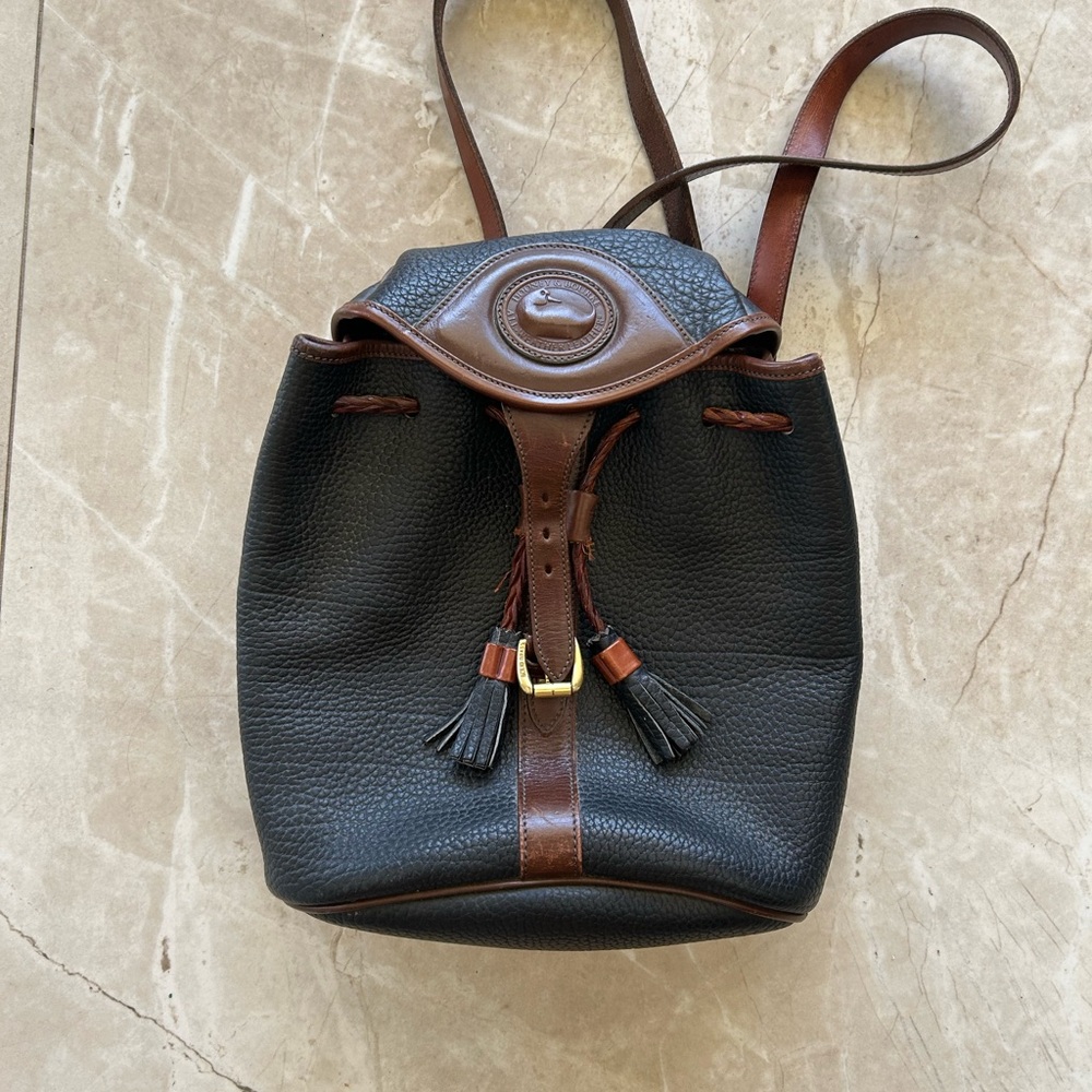 Black and Brown Leather Backpack